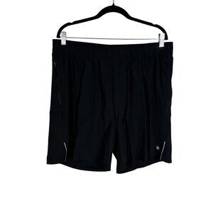 Express Men Sz XL Black Drawstring Elastic Waist Zip Pocket 7" Inseam Shorts NWT